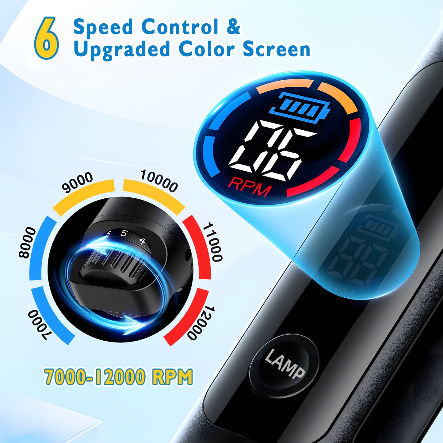 ZALALOVA Dog Nail Grinder, 6-Speed Quiet Electric Dog Nail Trimmers, Dog Nail Clippers with File for Small Medium Large Dogs, Cats, Rechargeable Pet Paw Grooming Supplies Kit, 2 Grinding Wheels (Blac