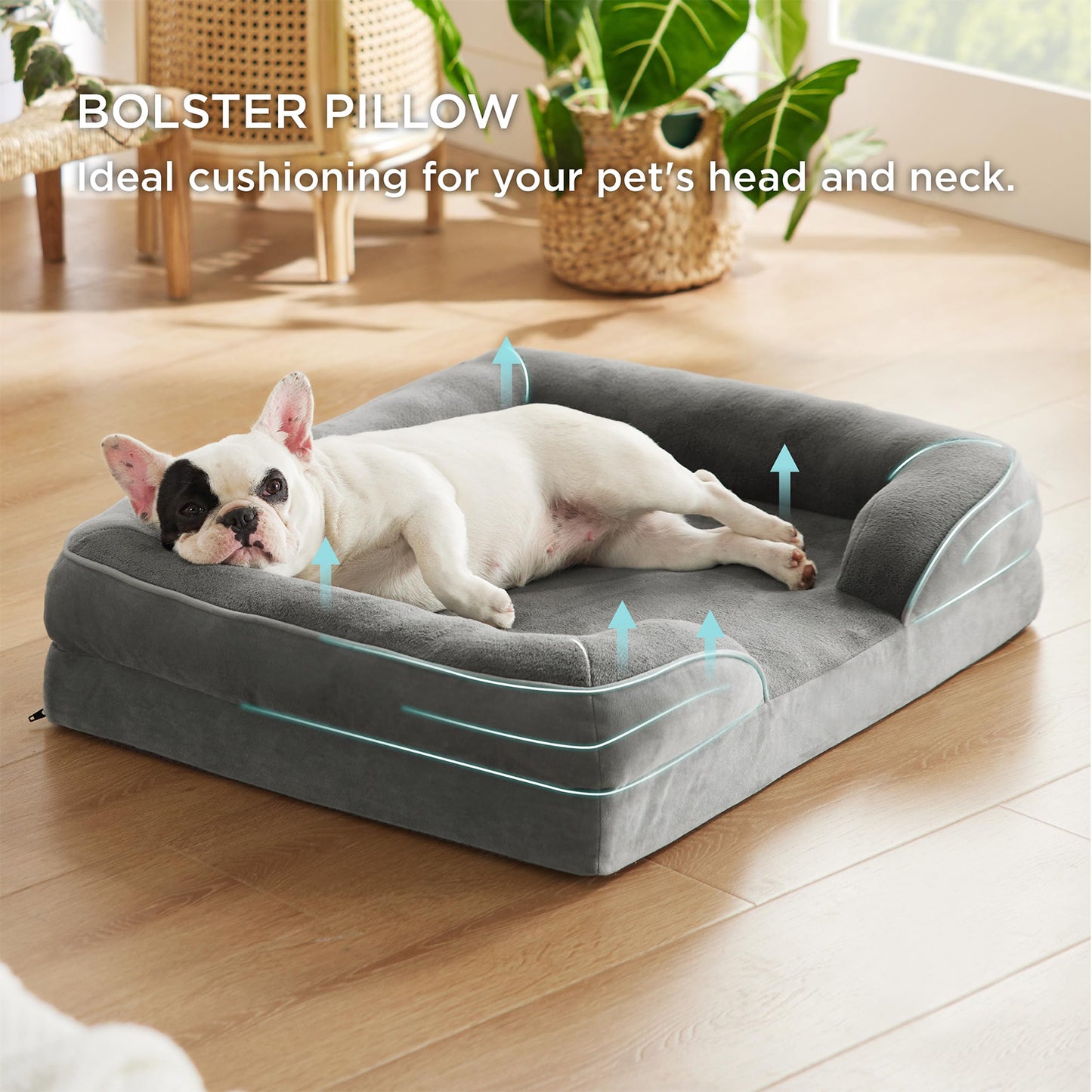 ZALALOVA Orthopedic Dog Bed for Medium Dogs,Waterproof Dog Sofa Beds,Supportive Foam Pet Couch Bed with Removable Washable Cover, Waterproof Lining and Nonskid Bottom