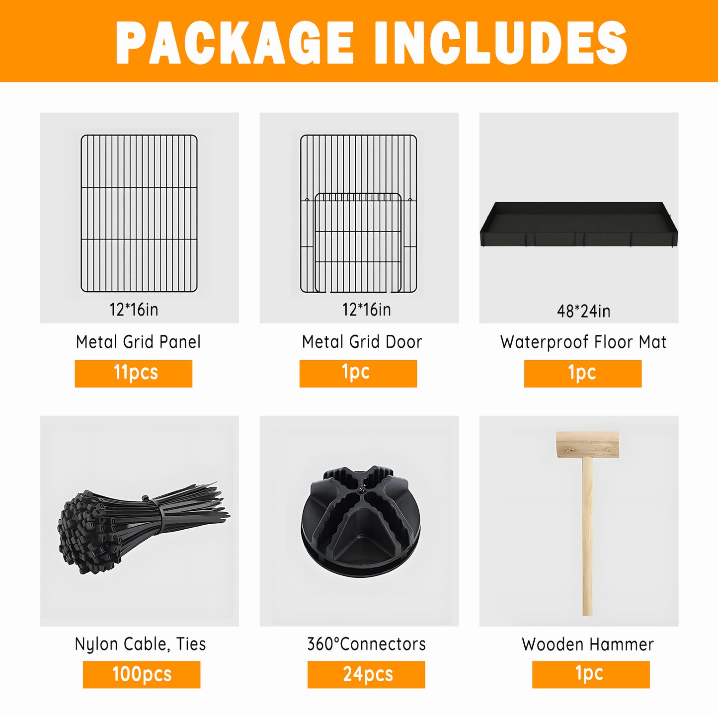 ZALALOVA 12 Panels Guinea Pig Cages,DIY Small Animal Playpen with 900D Oxford Waterproof Liner,48" x 24" x 16" Small Animals Cage Pet Playpen with Door for Bunny Turtle Hedgehog,Indoor Outdoor Porta