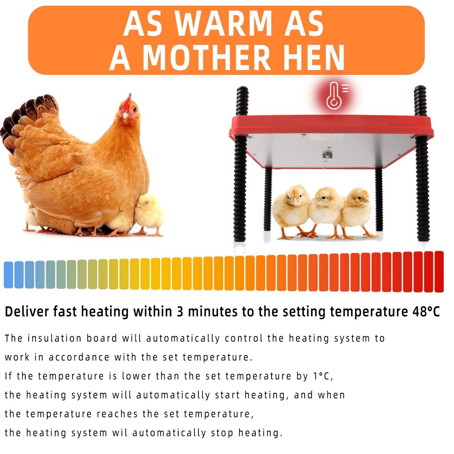 ZALALOVA 12" x 12" Brooder Plate for Chicks with Temperature Adjustable and Display, Chick Heater Plate Heating With Remote Control- Up to 30 Chicken