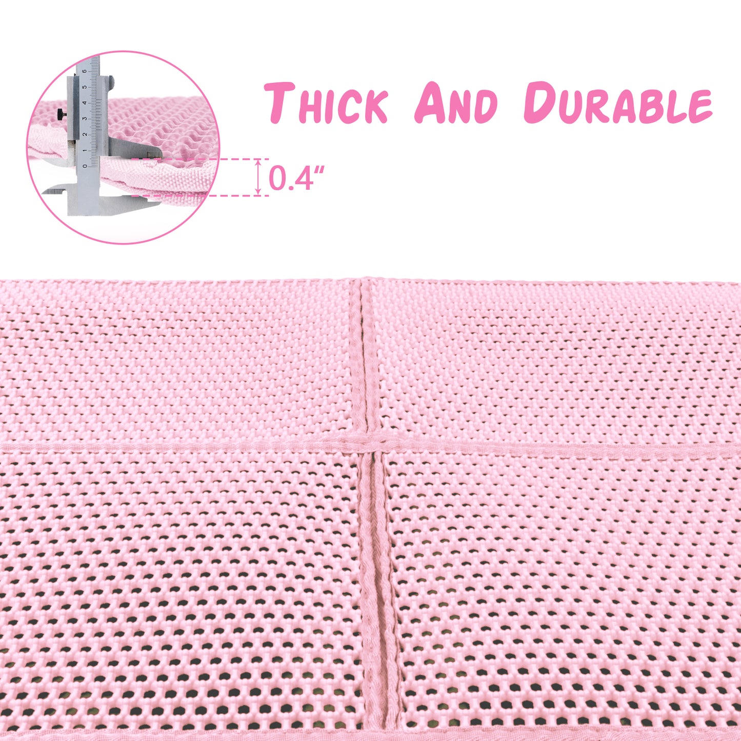 ZALALOVA Cat Litter Mat Kitty Litter Mat for Litter Box, 30 x 22 inch Four-fold Honeycomb Easy to Clean, Non-Slip, Waterproof Cat Mat Large (Pink)