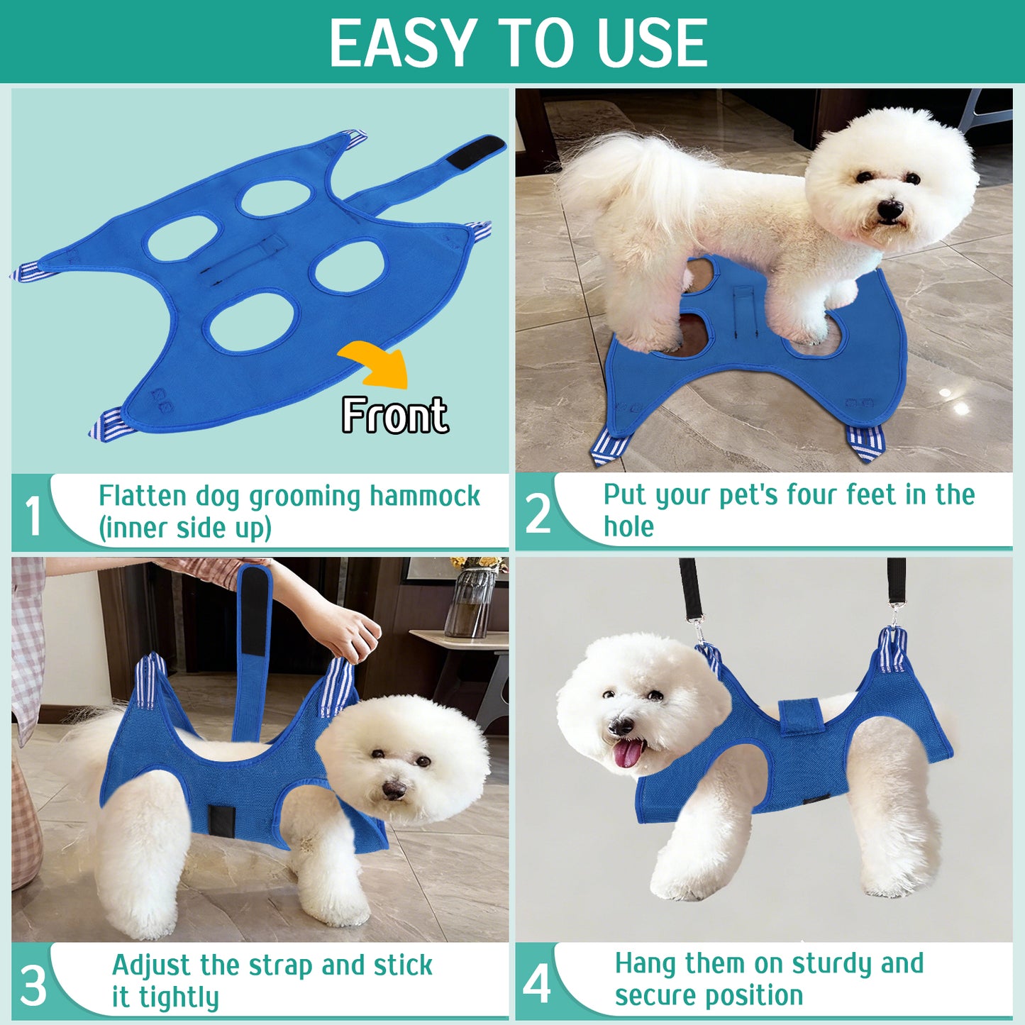 ZALALOVA Dog Grooming Hammock, Small Medium Dogs Hanging Harness Holder Hanger for Nail Clipping,Nail Trimming Hammock,Dog Sling Restraint for Claw Care