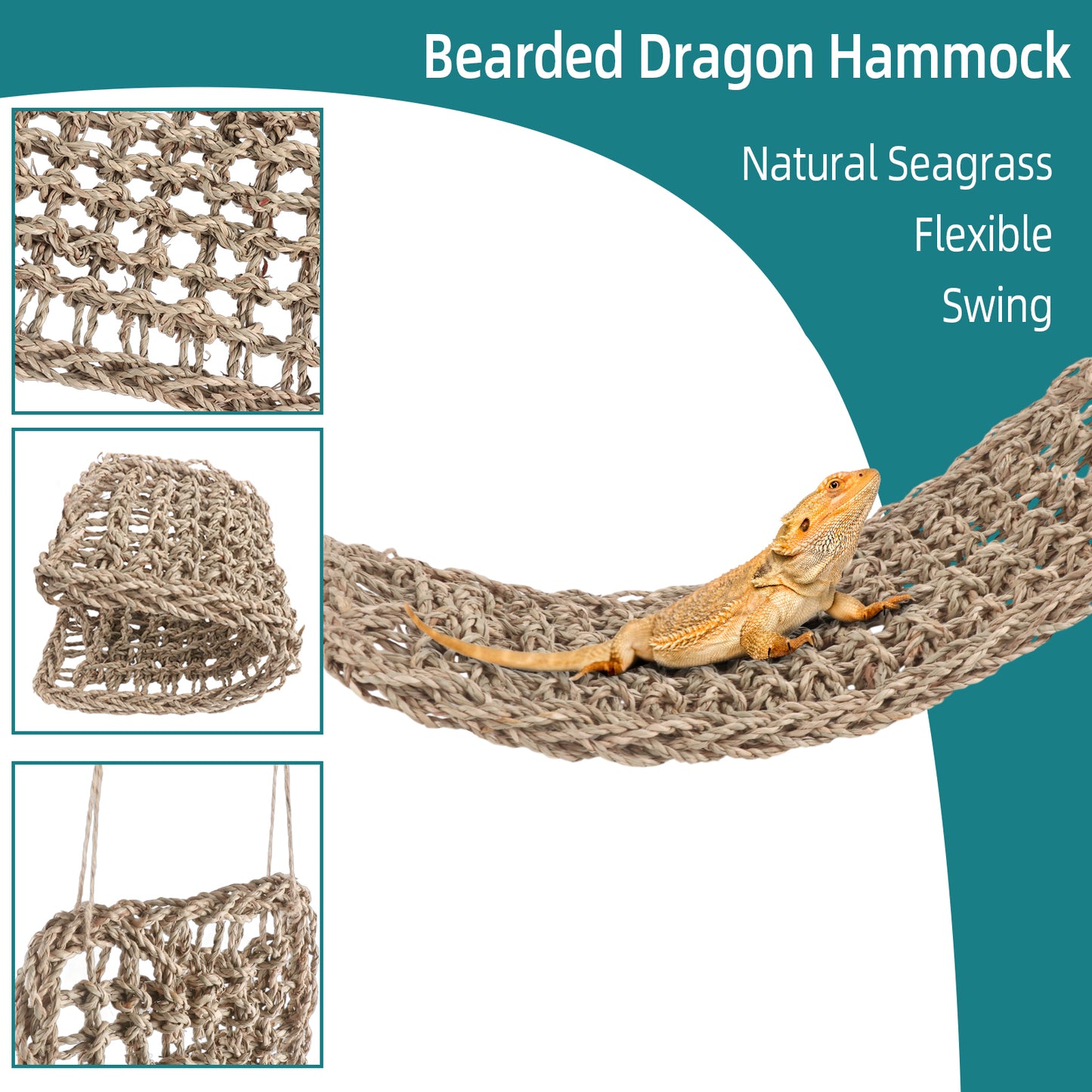 ZALALOVA Bearded Dragon Tank Accessories, Include Reptile Mat Hammock Plants Bridge Jungle Climber Vines Terrarium Decorations for Bearded Dragon Lizard Snake (10 PCS with Reptile Mat)