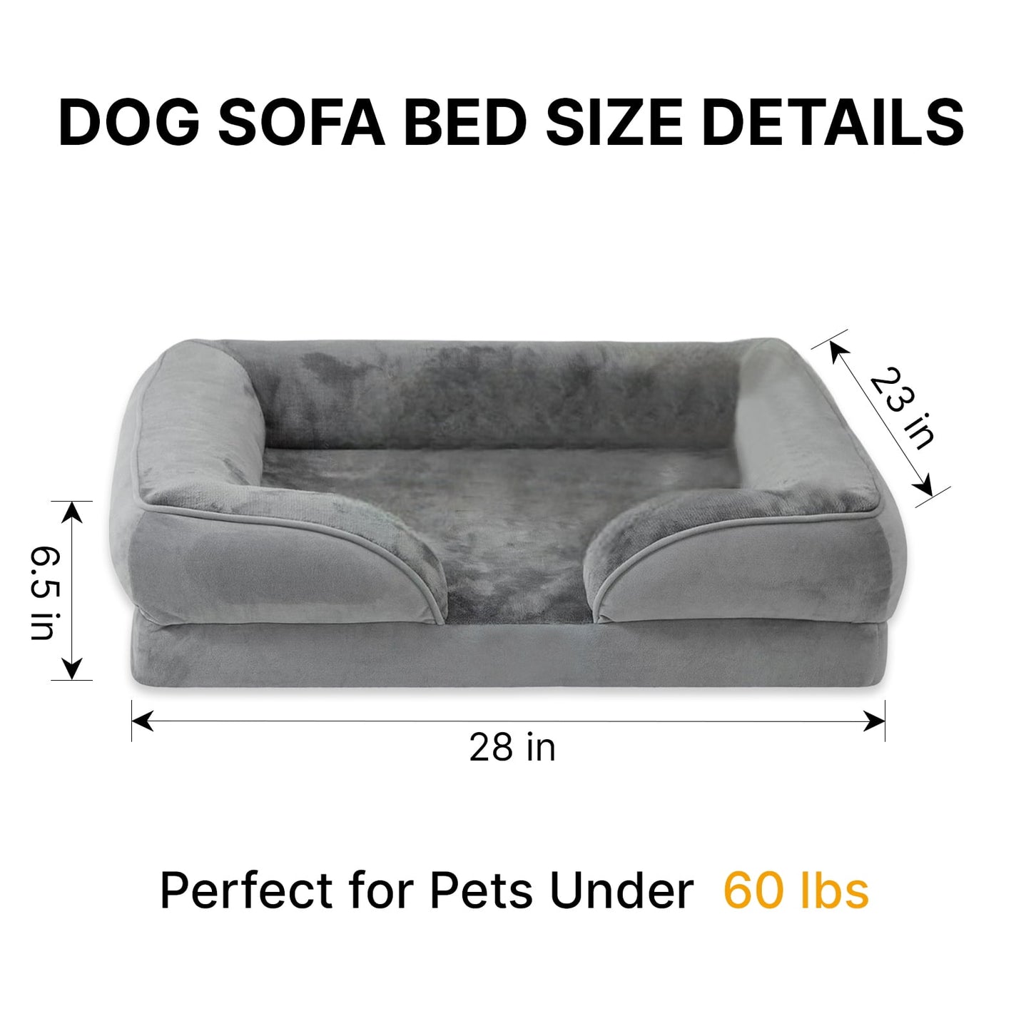ZALALOVA Orthopedic Dog Bed for Medium Dogs,Waterproof Dog Sofa Beds,Supportive Foam Pet Couch Bed with Removable Washable Cover, Waterproof Lining and Nonskid Bottom