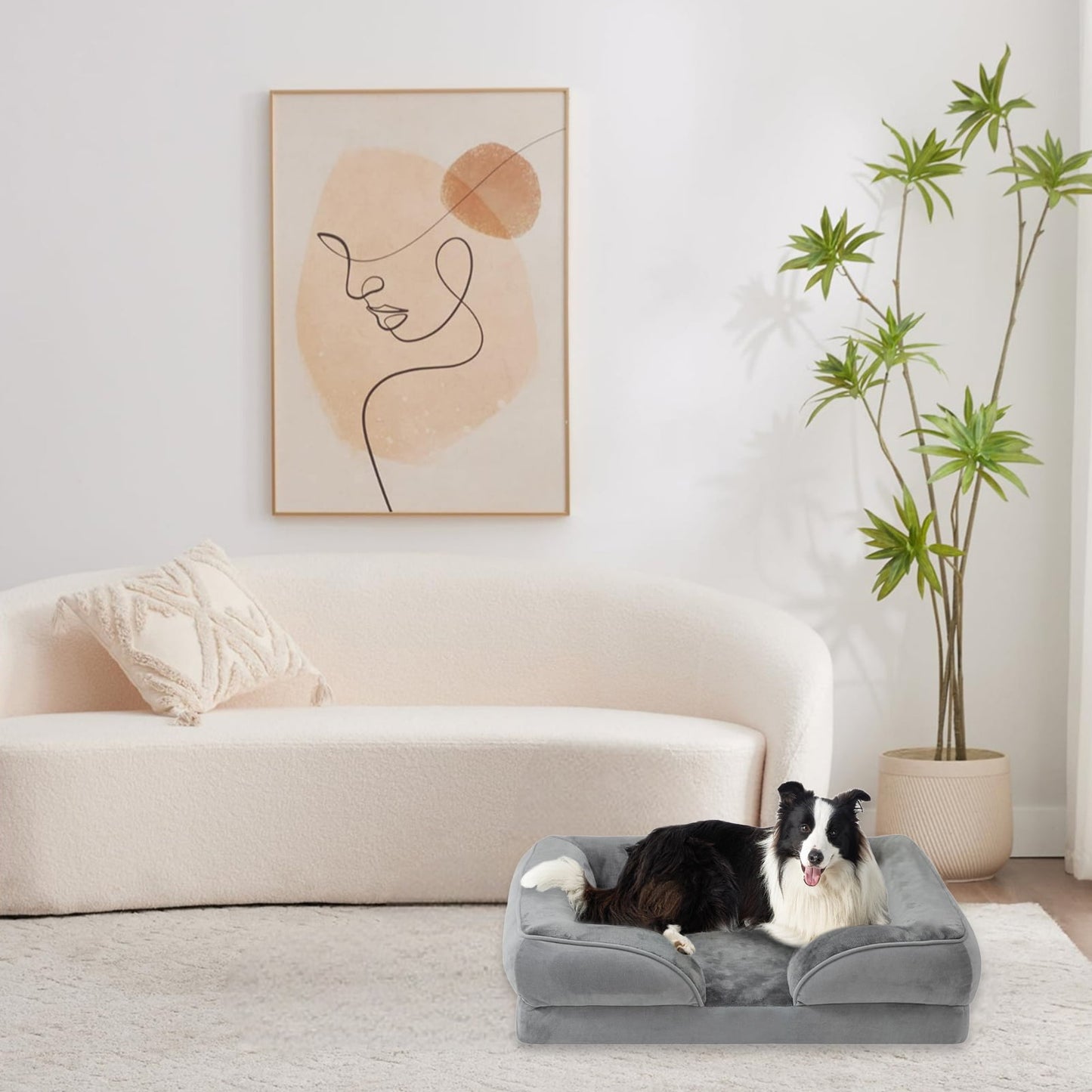 ZALALOVA Orthopedic Dog Bed for Medium Dogs,Waterproof Dog Sofa Beds,Supportive Foam Pet Couch Bed with Removable Washable Cover, Waterproof Lining and Nonskid Bottom