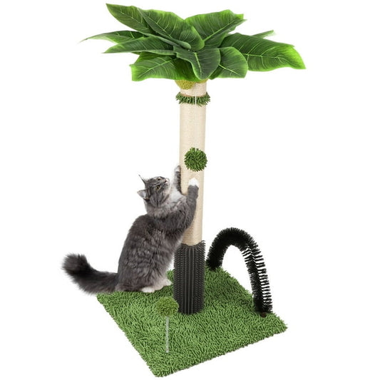 ZALALOVA Cat Scratching Posts,38" Tall Green Cat Scratch Post for Indoor Cats with Dangling Ball,Spring Ball